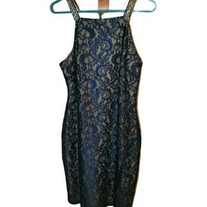 Scarlett Brand Navy lace halter top dress